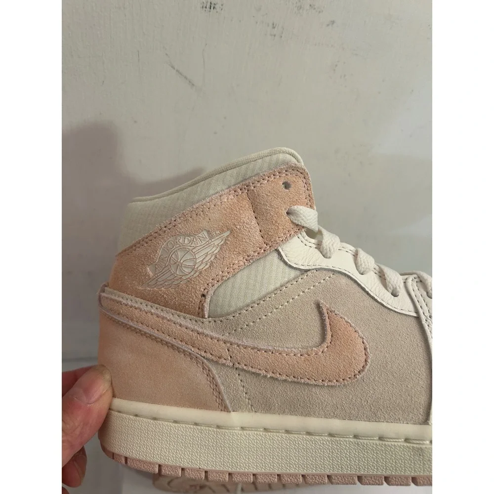Jordan Air Jordan 1 Mid SE 9.5 Coconut Milk Legend Pink Suede Womens